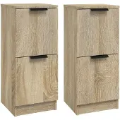 vidaXL Sideboards 2 Stk. Sonoma-Eiche 30x30x70 cm Holzwerkstoff