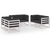 vidaXL 6-tlg. Garten-Lounge-Set mit Kissen Kiefer Massivholz
