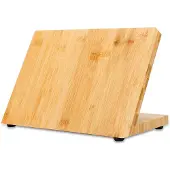 Intirilife Magnetisches Messerbrett in BAMBUS BRAUN – Holz Messerblock aus Bambus mit Magnet zur platzsparenden Aufbewahrung von Messern und Küchenutensilien