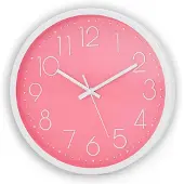 Intirilife Wanduhr in Weiß - Pink mit 30,5 cm Durchmesser - Praktische Zeitanzeige Chronometer stilvoll für jedes Zimmer