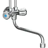 Schutte Küchenarmatur für 5 Ltr. Boiler Übertischspeicher, Niederdruck Armatur Küche, Wasserhahn Küche für Wandmontage in Chrom
