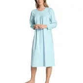 Calida Nachthemd "Soft Cotton" Ohne Tasche Raglanärmeln, Langarm, Interlock-Qualität, Rundhals, feminin