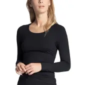 Calida Langarmshirt "Natural Comfort" elastisch, weich, langärmelig, Rundhals-Ausschnitt, atmungsaktiv