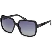 GUESS GU00157 Unisex-Sonnenbrille Vollrand Quadratisch Kunststoff-Gestell, schwarz