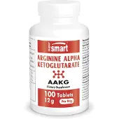 SuperSmart Arginine Alpha Ketoglutarate (AAKG) Dietary Supplement - 100 Tabletten