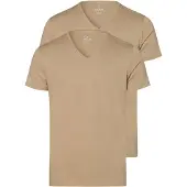 Ragman T-Shirt "T-Shirt Body Fit V-Neck T-Shirt 2P 2er Pack", Herren, Gr. XXXL, beige, Shirts T-Shirt