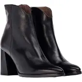 Wonders für Damen. M-5403_1960_5792 Nara Lederstiefelette schwarz (41), 5 bis 8 cm, Reißverschluss, Lässig, Klassisch