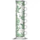 Bialetti Primavera Set mit 6 Espressotassen auf Ständer – Grün