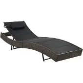 vidaXL Sonnenliege Poly Rattan und Textilene Braun