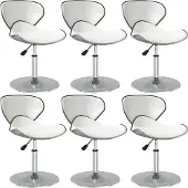 vidaXL Esszimmerstühle 6 Stk. Weiß Kunstleder