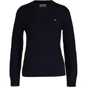 Gant Rundhalspullover "CLASSIC COTTON C-NECK" mit Zopfstrickmuster