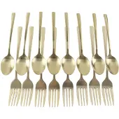 OTIX Kuchengabeln Teelöffel Set von 16 kleinen Löffeln Gabeln Besteckset