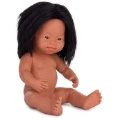 Miniland Lateinamerikanische Babypuppe Mit Down-syndrom 38 Cm Schwarz Schwarz One Size