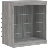 vidaXL Sideboard mit LED-Leuchten Grau Sonoma 60,5x37x67 cm