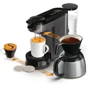 Philips HD6593/22, Kombi-Kaffeemaschine, 1 l, Kaffeepad, Gemahlener Kaffee, 1450 W, Grau