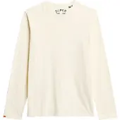 Superdry für Herren. M6010879A T-Shirt Classic Essential gebrochenes Weiß (XXL), Lässig, Baumwolle, Langarm