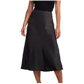 Y.A.S Midirock "YASPELLA HW MIDI SKIRT S. NOOS", Damen, Gr. L (40), schwarz, Web, Obermaterial: 97% Polyester, 3% Elasthan, unifarben, regular fit wadenlang, Röcke Midirock