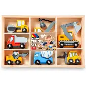 MOLTO Mini-Lastwagen Kit, 6 Baufahrzeuge, 21.5 cm breit, 10 cm hoch