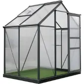 Westmann Aluminium Gewächshaus Flora 64 Anthrazit 132x192x202 cm
