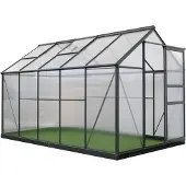 Westmann Aluminium Gewächshaus Flora 610 Anthrazit 312x192x201 cm