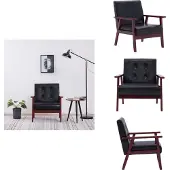 vidaXL Sessel Schwarz Kunstleder - Sessel