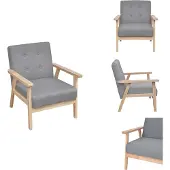 vidaXL Sessel Hellgrau Stoff - Sessel