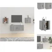 vidaXL TV-Wandschränke 2 Stk. Grau Sonoma 40x34,5x40 cm - TV-Möbel
