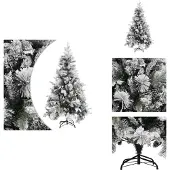 vidaXL Weihnachtsbaum mit Zapfen Beschneit 195 cm PVC & PE - Weihnachtsbäume