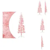 vidaXL Künstlicher Halb-Weihnachtsbaum mit Ständer Schlank Rosa 180 cm - Weihnachtsbäume
