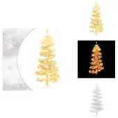 vidaXL Spiral-Weihnachtsbaum mit Beleuchtung und Ständer Weiß 180 cm - Weihnachtsbäume