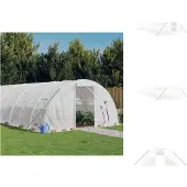 vidaXL Gewächshaus mit Stahlrahmen Weiß 88 m² 22x4x2 m