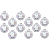 Inge-glas 12 Weihnachtskugeln 8cm Glas Christbaumkugeln Weihnachtsbaumkugeln Set klar