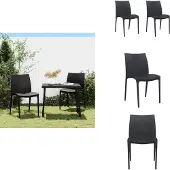 vidaXL Gartenstühle 2 Stk. Anthrazit 50x46x80 cm Polypropylen - Gartenstühle