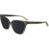 Calvin Klein CK24507S Unisex-Sonnenbrille Vollrand Butterfly Acetat Spritzguss-Gestell, grau