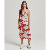 Superdry Vintage Midi Halter Slip ärmelloses Kleid