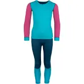 TROLLKIDS Kinder Merino Unterwäsche Set II dark turquoise/bright berry/madeira blue 176