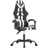 vidaXL Gaming-Stuhl Drehbar Schwarz und Weiß Kunstleder