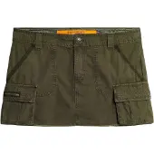 Superdry für Damen. W7210305A Rock Utility Fallschirm grün (L), Lässig, Baumwolle