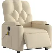 vidaXL Massagesessel Elektrisch Creme Stoff