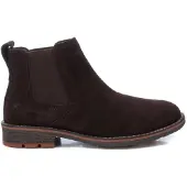 Xti Lederstiefel mit Blockabsatz, runder Schuhspitze und elastischem Verschluss