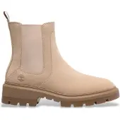 Timberland Chelseaboots "CORTINA VALLEY MID CHELSEA BOOT", Damen, Gr. 37,5, beige (light beige nubuck), Leder, Schuhe Chelseaboots, Stiefelette, Winterschuhe, Ankle Boots