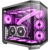 Mars Gaming MC-3TCORE, Midi Tower, PC, Schwarz, ATX, micro ATX, Mini-ITX, SGCC, Gehärtetes Glas, Gaming