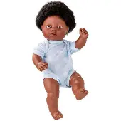 Berjuan Neugeborene Afrikanische 7058 Babypuppe 38 Cm