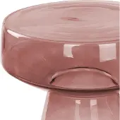 Beliani Beistelltisch Rot Rauchglas Glänzend Hoch Rund 37 cm T-Form Pilzform Konisch Retro-Stil Couchtisch für Pflanzen Wohnzimmer Ausstattung