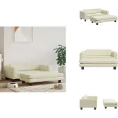 vidaXL Hundebett mit Verlängerung Creme 100x50x30 cm Kunstleder - Hundebetten