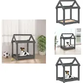 vidaXL Hundebett Grau 61x50x70 cm Massivholz Kiefer - Hundebetten