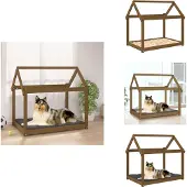 vidaXL Hundebett Honigbraun 101x70x90 cm Massivholz Kiefer - Hundebetten