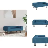 vidaXL Hundebett Blau 70x45x26,5 cm Samt - Hundebetten