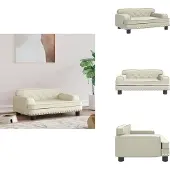 vidaXL Hundebett Creme 70x45x30 cm Kunstleder - Hundebetten