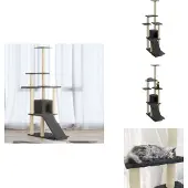 vidaXL Kratzbaum mit Sisal-Kratzsäulen Dunkelgrau 155 cm - Kratzbäume